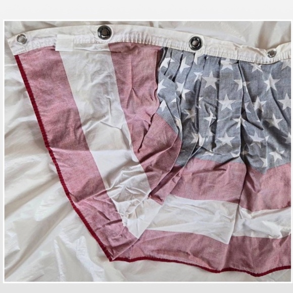 2 American Flag Bunting Pleated Half Fan Banner Décor Set Red White Blue - Picture 14 of 16